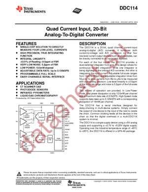 DDC114IRTCTG3 datasheet  